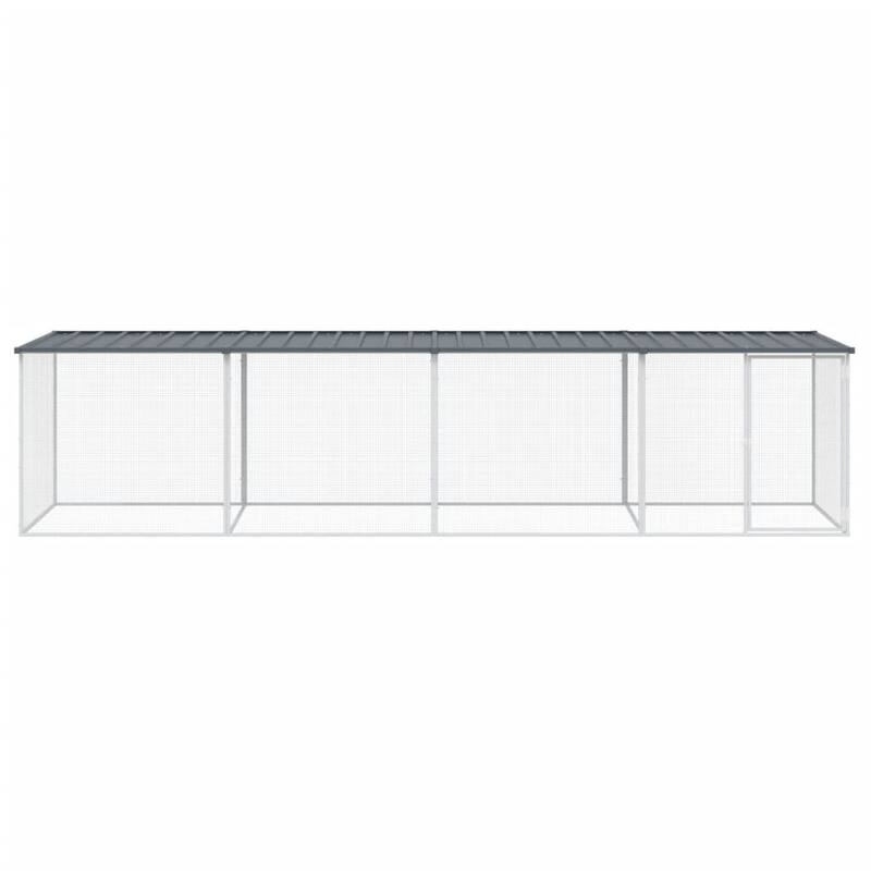 vidaXL Chicken Cage with Roof Metal Chicken Run Animal House Galvanized Steel