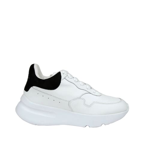 Alexander McQueen Women's White Leather / Suede Sneaker 508291 9061