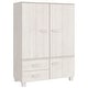 preview thumbnail 2 of 7, vidaXL Wardrobe HAMAR White 39"x17.7"x53.9" Solid Wood Pine - 39" x 17.7" x 53.9"