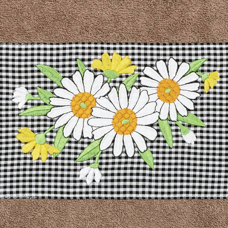 Authentic Hotel and Spa 100% Turkish Cotton Daisy 3PC Embellished Towel Set