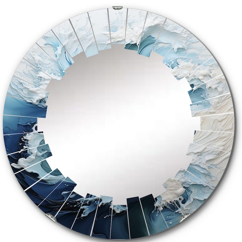 Designart "Coastal Waves Rhythmic Coastal II" Nautical & Beach Modern Wall Mirror