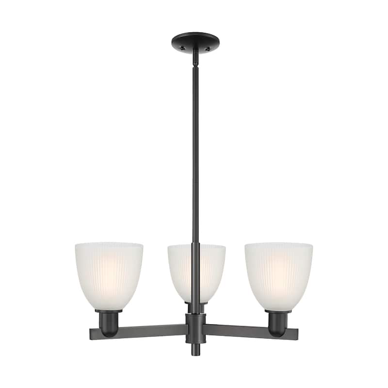 Innovations Lighting Endless Possibilities Arcadia - Castile - 3 Light 28" Stem Hung Chandelier - Matte Black/White