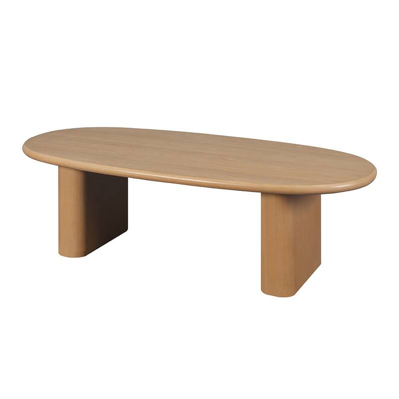 51'' Coffee Table For Small Living Spaces Wooden Side End Table Stable Functional Center Table Farmhouse Coffee Table - Natural Wood