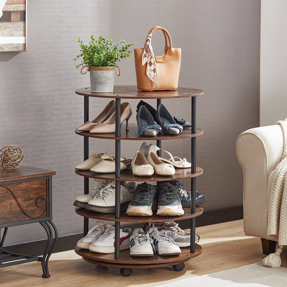 4 Tier Revolving Shoe Rack,360 Degrees Rotating Shoe Storage Organizer