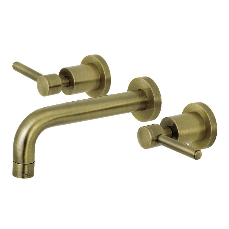 Concord 2-Handle Wall Mount Bathroom Faucet - Antique Brass