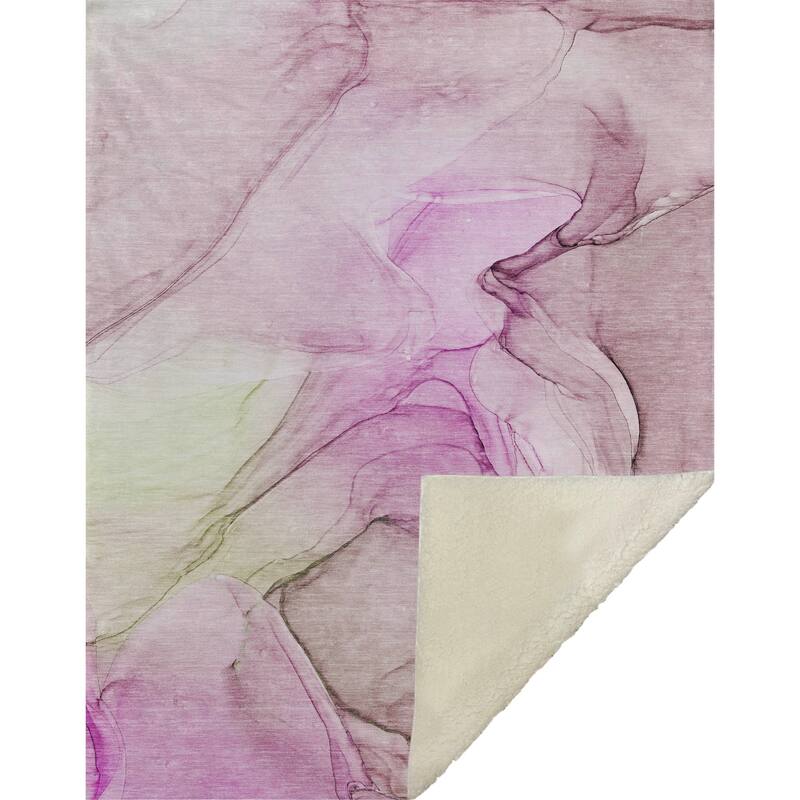 Premium Machine Washable Abstract Contemporary Sherpa Throw Blanket