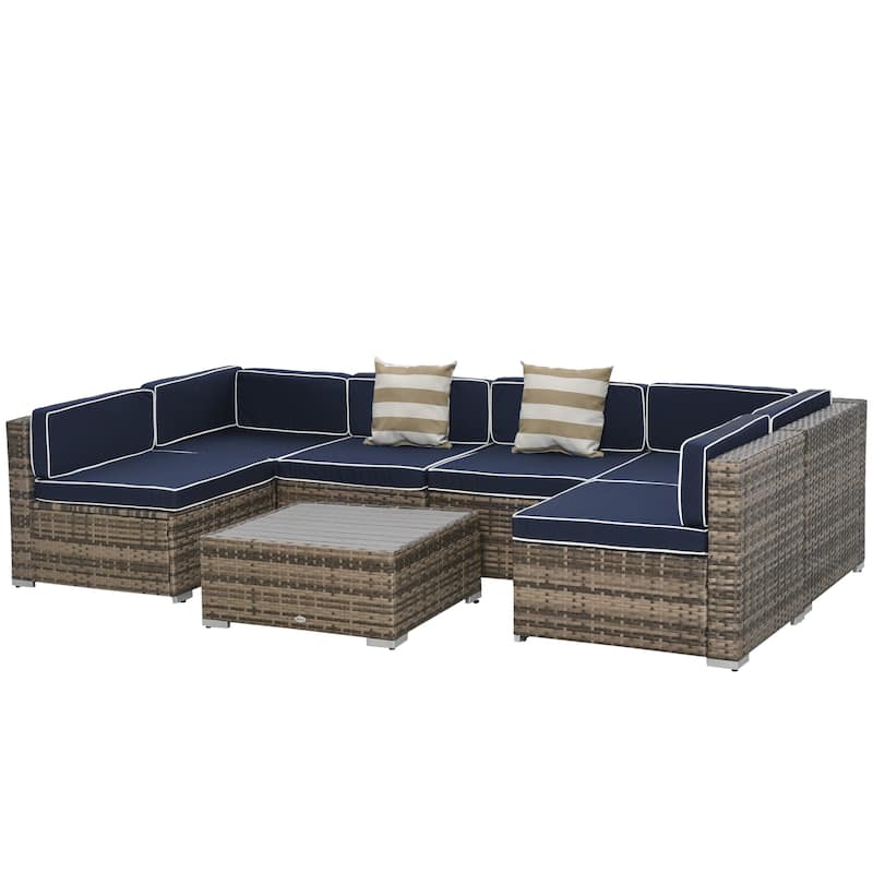 Outsunny 7-Piece Outdoor Wicker Patio Furniture Set