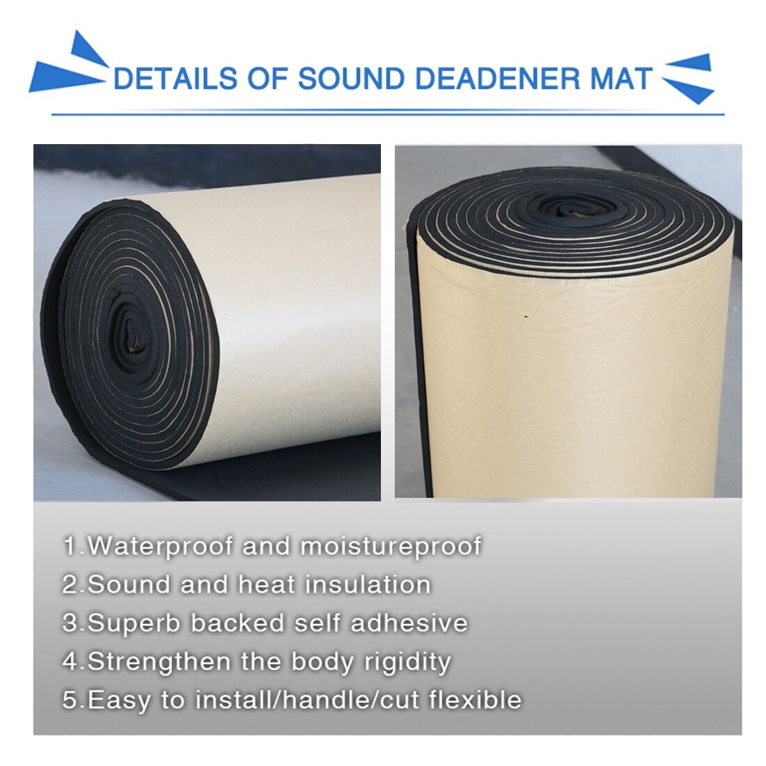 uxcell 236mil 32.29sqft Car Audio Sound Deadener Heat Insulation Dampening Mat 118 x 40