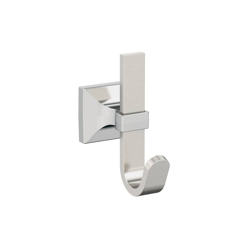 Amerock Burbank Single Prong Decorative Wall Hook - Satin Nickel/Polished Chrome