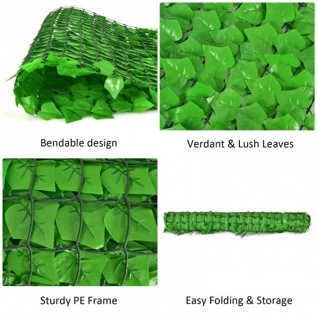 Outsunny 118 x 39 Artificial Privacy Fence Screen Faux Hedge Leaf Ivy  Vine Leaf Decoration, Dark Green - 118 L x 39.25 H - On Sale - Bed Bath &  Beyond - 34997577