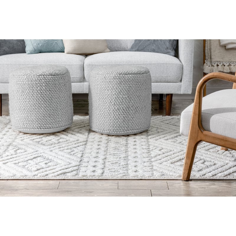 Well Woven Salem Eliana Tribal Moroccan Diamond High-Low Area Rug