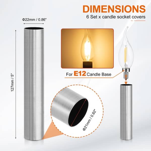 dimension image slide 6 of 102, Metal Chandelier Socket Sleeves Insulation Heat Shrinkable