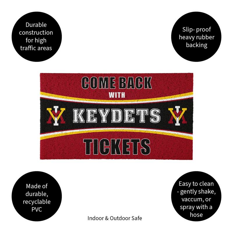 Virginia Military Institute 28 in. x 16 in. PVC "Come Back With Tickets" Trapper Door Mat
