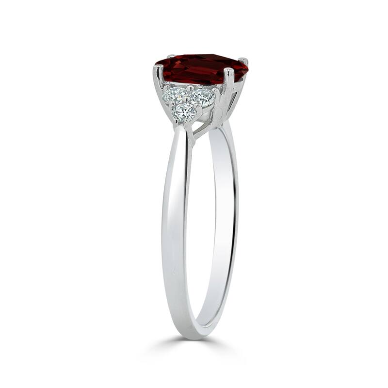 Auriya 1 1/10ct Oval Garnet and Diamond Engagement Ring 1/4ctw 14k Gold