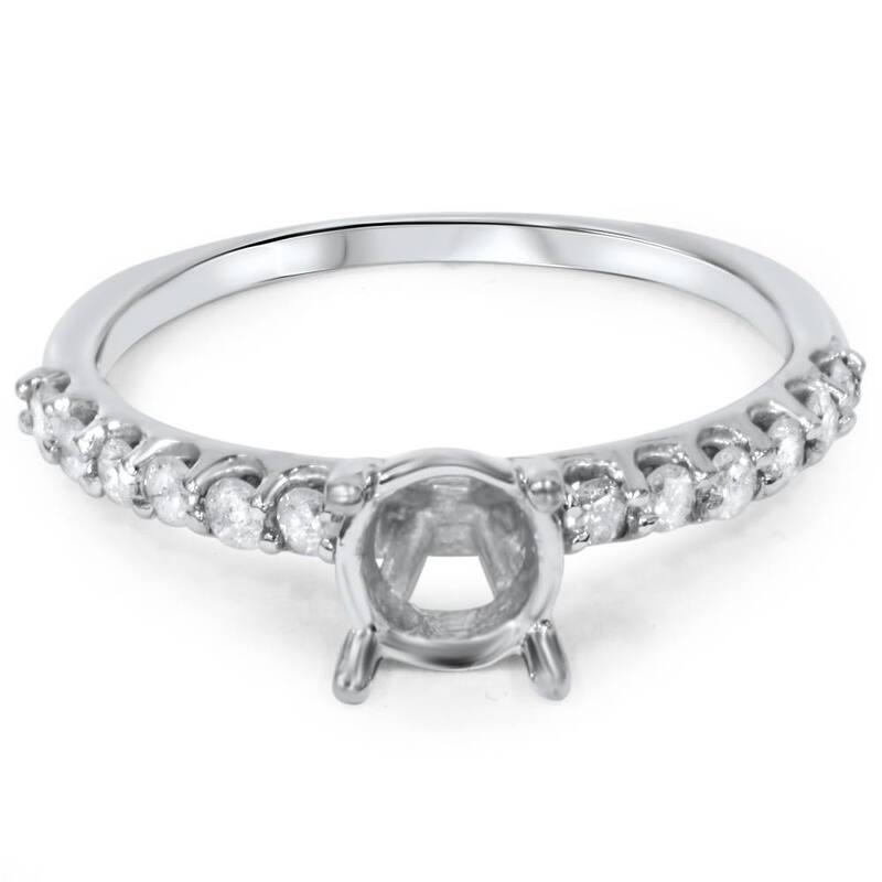 1/3ct Half Eternity Diamond Ring White Gold