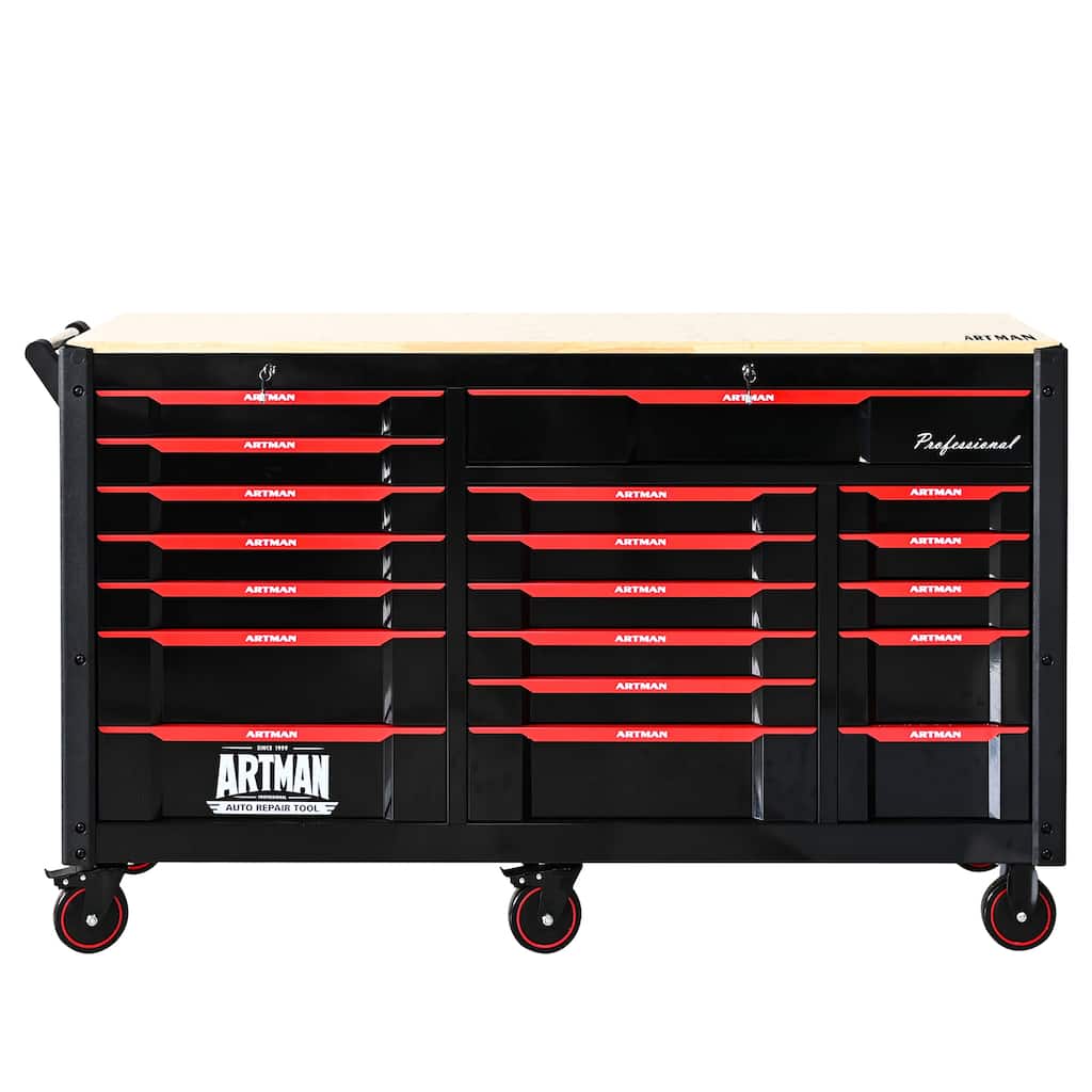 7+12 Drawer Heavy-Duty Mobile Tool Cart(Tools Not Included)