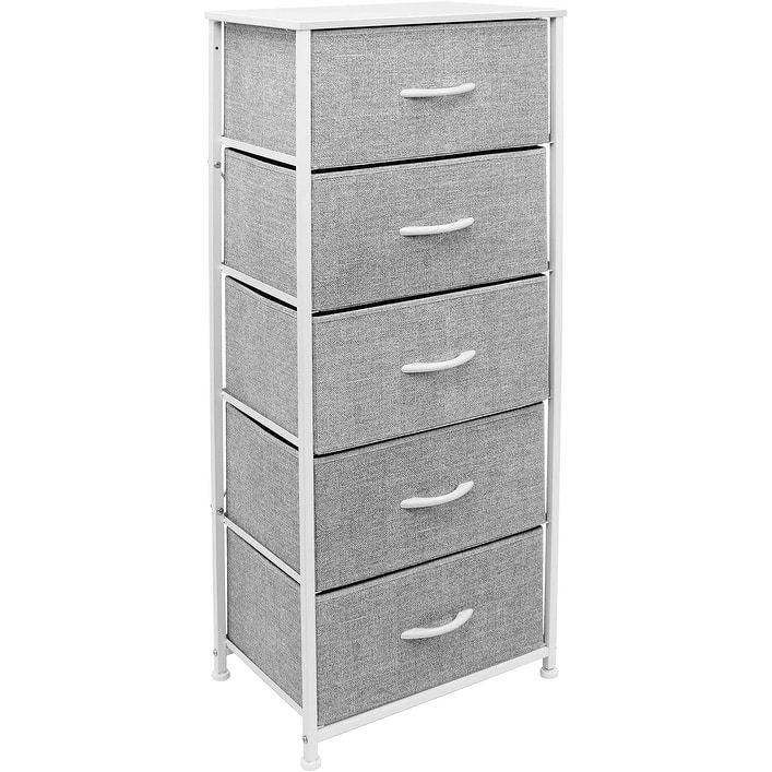 Dresser w/ 5 Drawers Furniture Tall Storage Organizer Unit for Bedroom