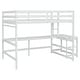 preview thumbnail 13 of 23, Full Loft Bed with Built-in Desk, Ladder Platform, Guardrails, White