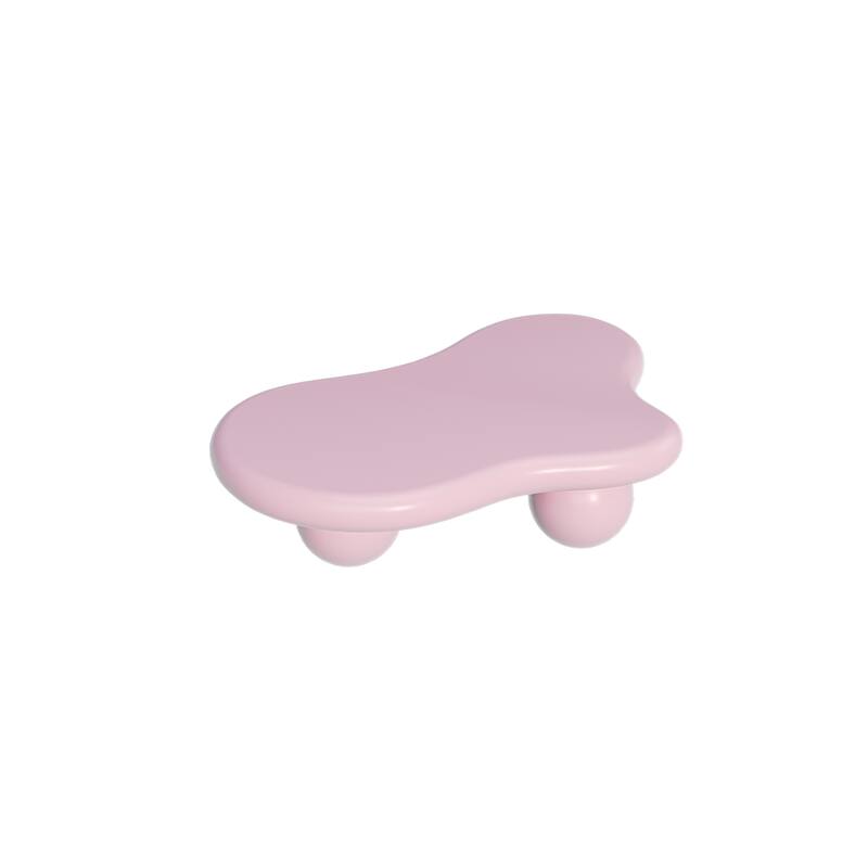 40 Inch Cloud Shaped Coffee Table with 3 Ball Legs for Living Room