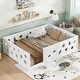 preview thumbnail 13 of 18, Solid Wood Floor Bed Frame with Heightened Safety Guardrails and Door