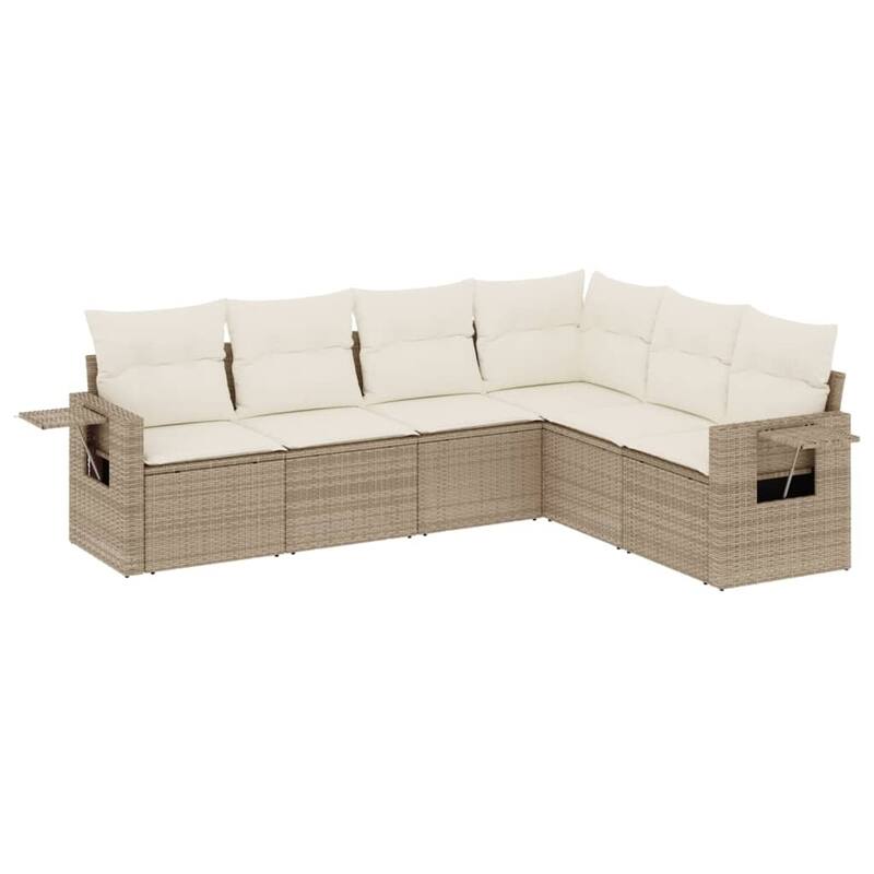 vidaXL Patio Sofa Set with Cushions Outdoor Conversation Furniture Poly Rattan