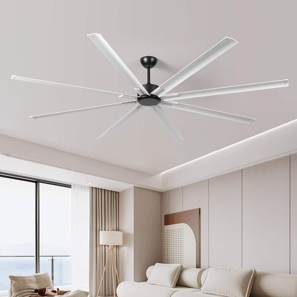 Double-Layer Blade Reversible DC Motor with 6-Speed Wind Adjustable Control and Timer Fuction, Dimmable Light Colors