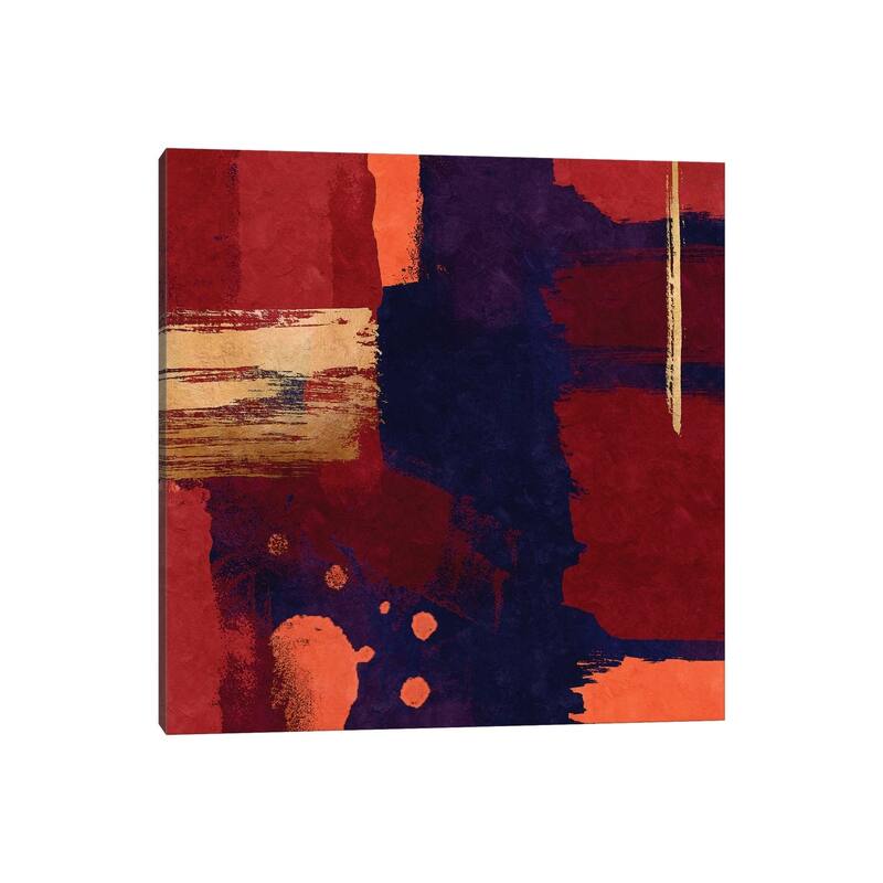 iCanvas "Brush Diptych Red I" by Danilo de Alexandria Canvas Print