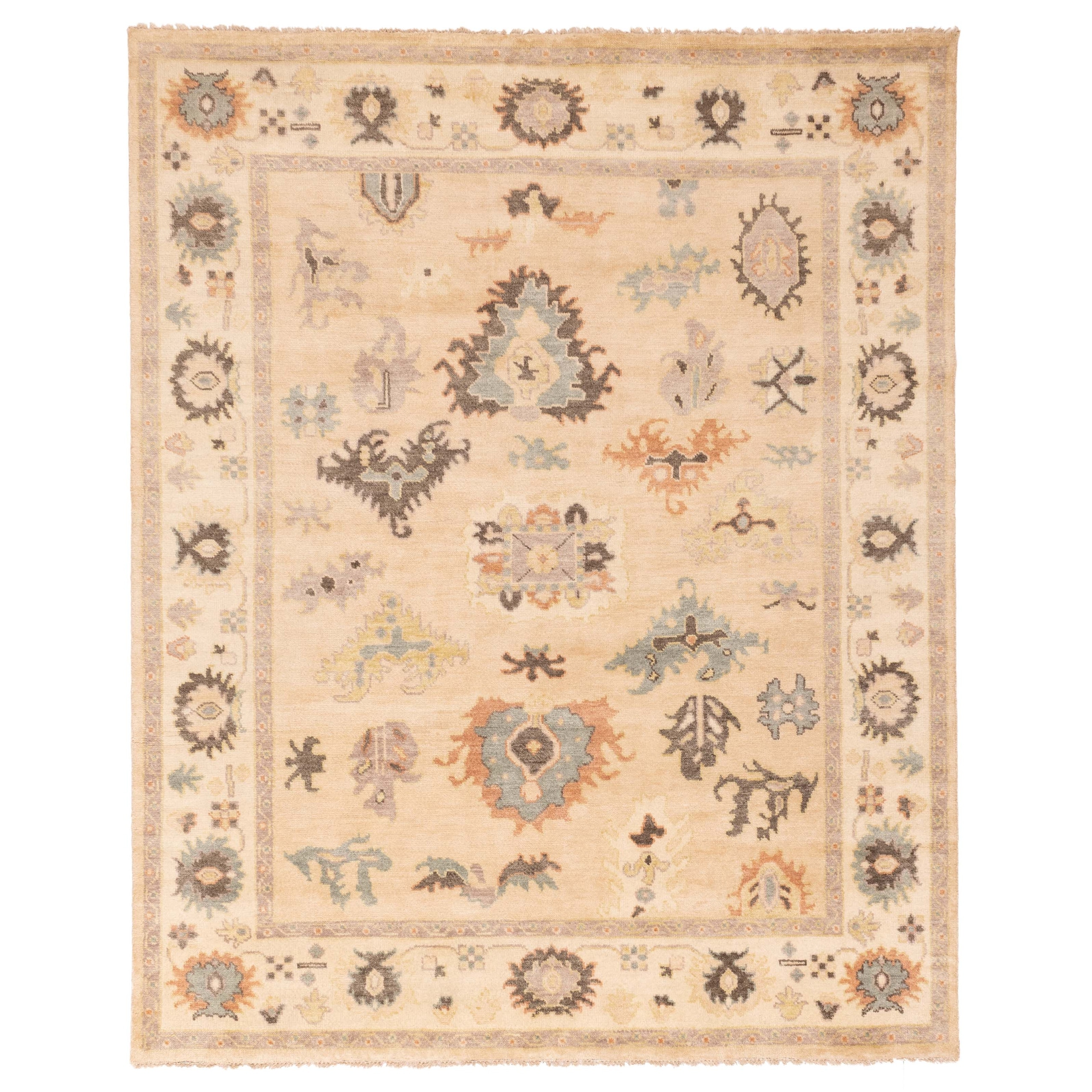 ECARPETGALLERY Hand-knotted Modern Oushak Beige Wool Rug - 8'1 x 9'11