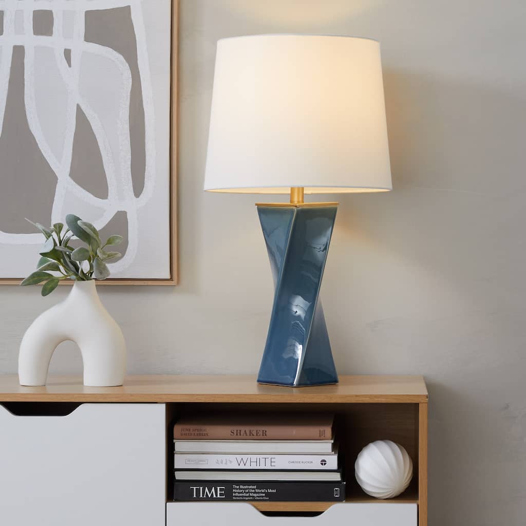 Porch & Den Sauda Square 27" Ceramic Table Lamp