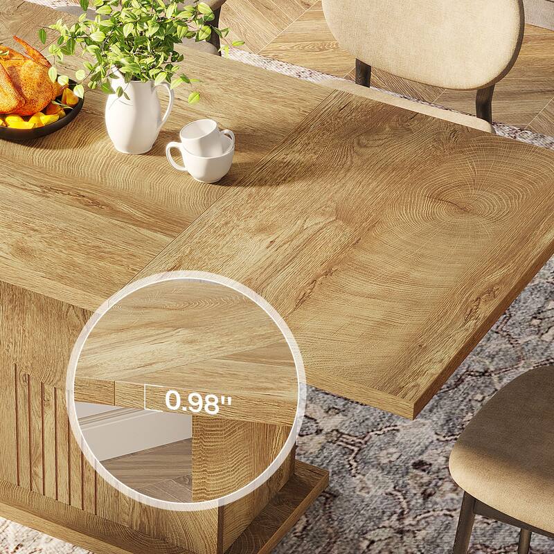 Wooden Dining Table, Kitchen Dinner Table, Dining/Living Room Accent Dinner Table Family Gathering Table