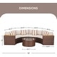 preview thumbnail 13 of 19, Nuon 5-piece Outdoor Patio Conversation Sets Half Moon Furniture Rattan Wicker Sofa Sectional Set by Havenside Home