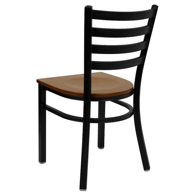 2 Pack Ladder Back Metal Restaurant Chair - 16.5"W x 17"D x 32.25"H - 16.5"W x 17"D x 32.25"H