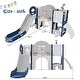 preview thumbnail 15 of 25, Kids Slide Playset Structure 9 in 1, Freestanding Spaceship Set with Slide, Arch Tunnel, Ring Toss, Drawing Whiteboardl
