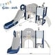 preview thumbnail 24 of 25, Kids Slide Playset Structure 9 in 1,Spaceship Set with Slide,Arch Tunnel,Ring Toss,Drawing Whiteboard,Basketball Hoop