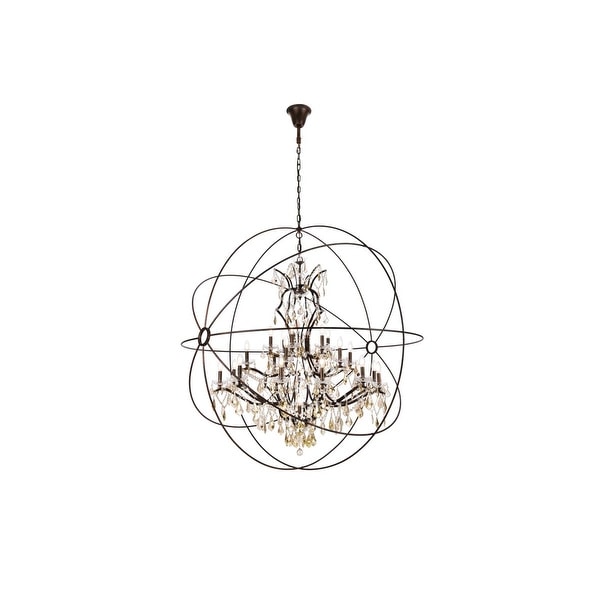 Royce Edge 25-Light Dark Bronze Chandelier - dark bronze (royal cut clear crystals). Opens flyout.