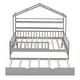 preview thumbnail 21 of 33, Wood Slat Support Roof House Bed Frame with Pull-out Trundle Bed, Side 2 Shelves Storage Platform Bed, Kids Panel Bed