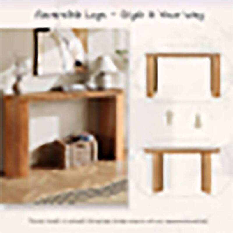 Elegant Console Table with Beaded Trim and Reversible Curved Legs,for Hallway, Living Room