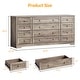preview thumbnail 11 of 26, 12 Drawers Wood Dressers, 63" Long TV Stand Dresser for 65 Inch TV