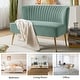 preview thumbnail 97 of 114, HULALA HOME Monica Modern Velvet Curved Tufted Back Loveseat with Metal Tapered Legs