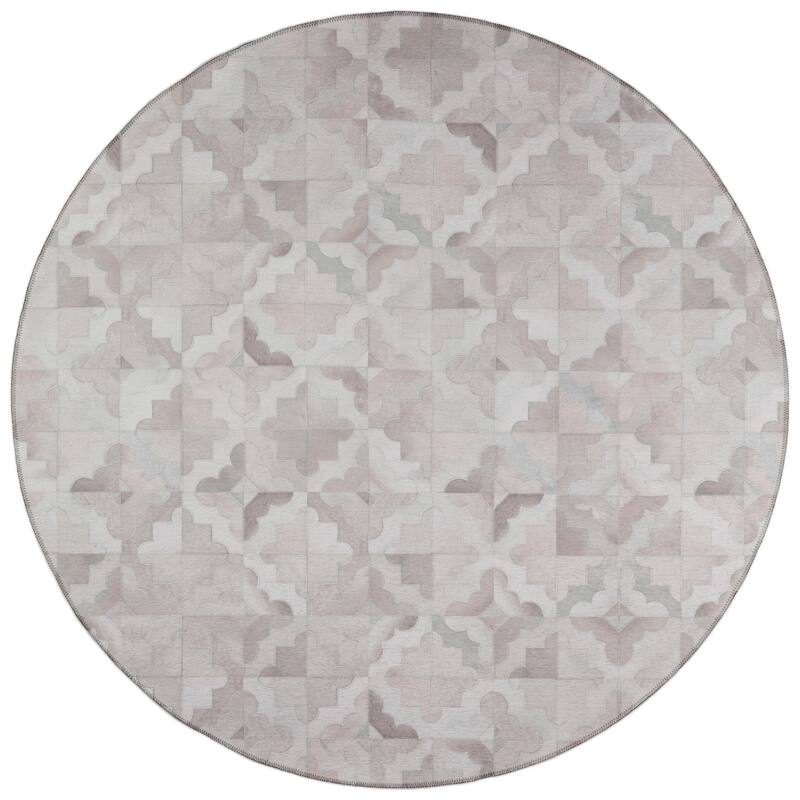 Indoor/ Outdoor Laredo Moroccan Faux Hide Patchwork Washable Area Rug