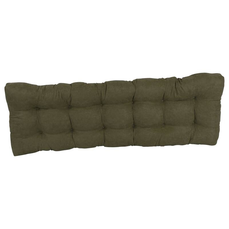 Solid Microsuede Tufted Indoor Bench Cushion (Multiple widths from 42 to 60 inch)