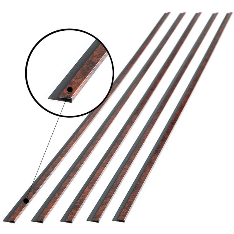 FASÄDE 47 in. Decorative Vinyl J Trim in Moonstone Copper (5 Pack) - 5 Pack