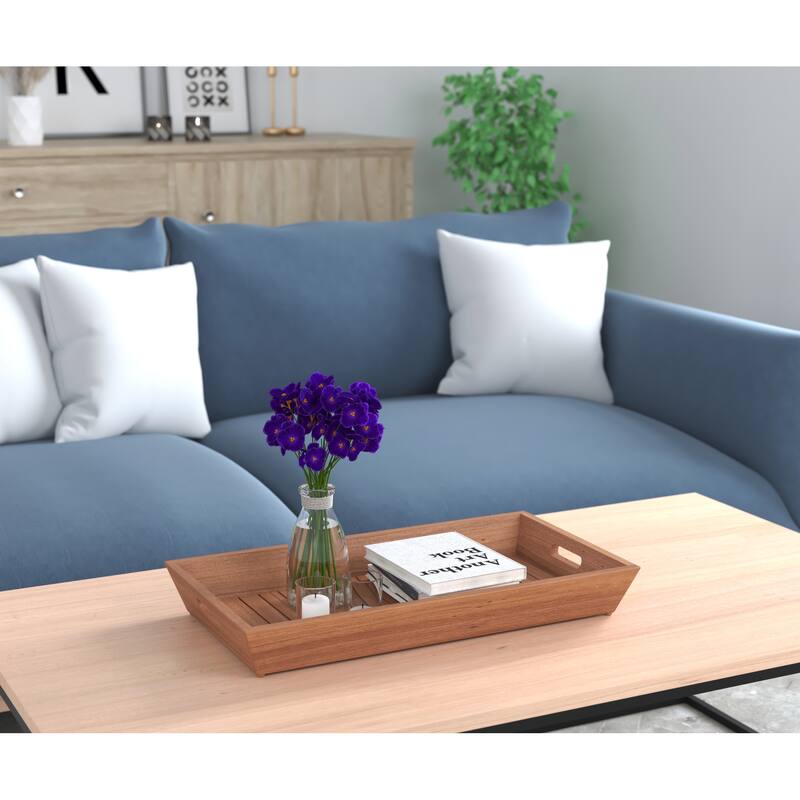 The Original Moa Teak Amenities Tray with Handles