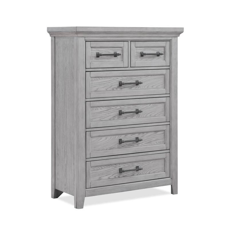 Debra 6 Piece Gray Panel Bench Footboard Bedroom Set
