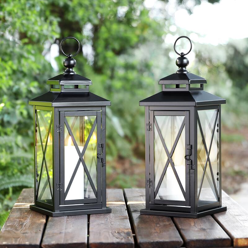 SAFAVIEH Lighting Doree Outdoor Lantern - 6" W x 6" D x 18" H - 6Wx6Dx18H