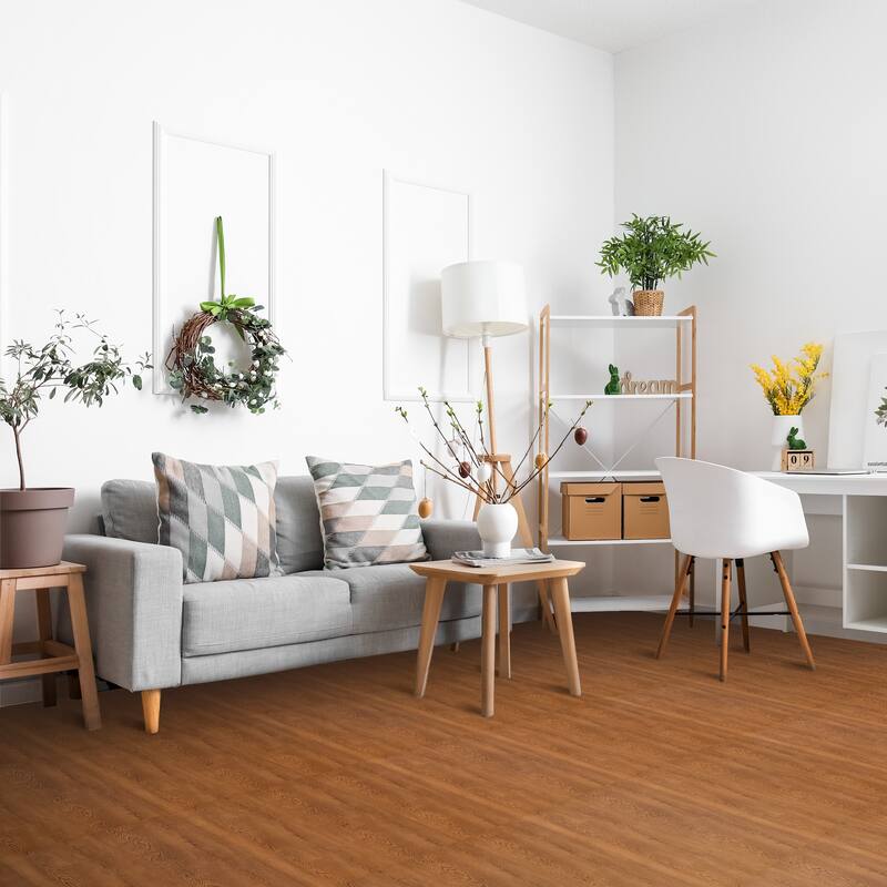 Sorbus 96 Sq. Ft. Wood Grain Floor Tiles Foam Mat EVA Interlocking Mats Tile 3/8-Inch Thick Exercise Mats w/Borders