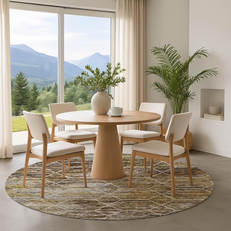Premium Washable Super Soft Geo Abstract Mayfield Rug - Brown - 8' x 8'