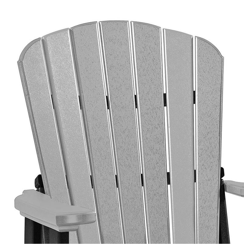 OS Home & Office 516LGB Fan Back Balcony Glider Light Gray, Black