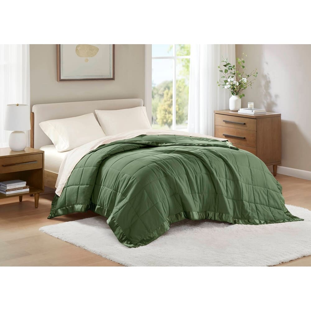 Madison Park Prospect Lightweight Down Alternative Blanket with Satin Trim