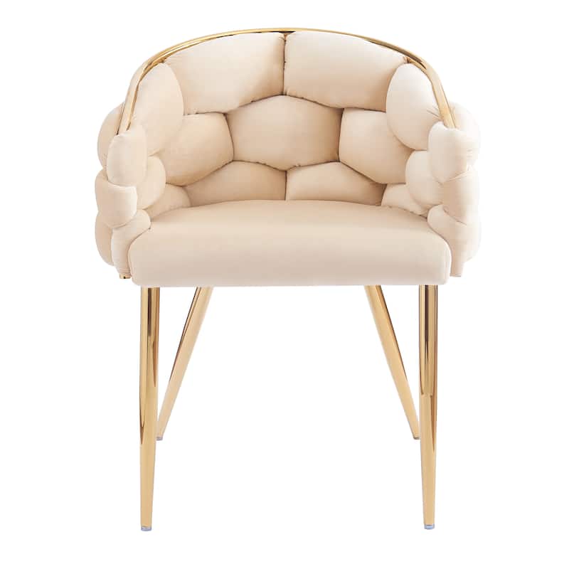 Modern 29.5" Velvet Arm Chair with Gold Legs and Metal Frame for Living Room
